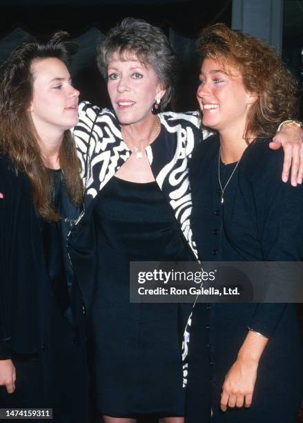 From left, actor Jody Hamilton, her mother, actress & comedian Carol Burnett, and sister, singer & dancer Erin Hamilton, attend the opening of the...