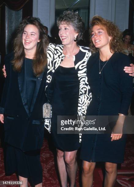 From left, actor Jody Hamilton, her mother, actress & comedian Carol Burnett, and sister, singer & dancer Erin Hamilton, attend the opening of the...