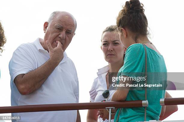 Amancio Ortega and Marta Ortega Perez attend the Monaco International Jumping as part of Global Champion Tour on June 29, 2012 in Monte-Carlo, Monaco.