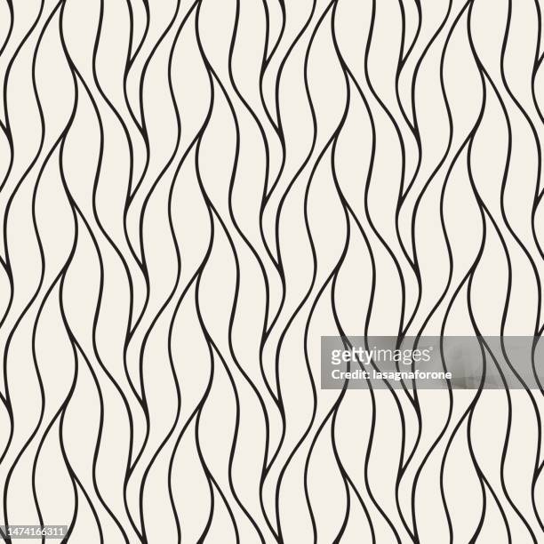 hand drawn organic growth vine / root / hair - seamless vector pattern - black white floral wallpaper stock illustrations