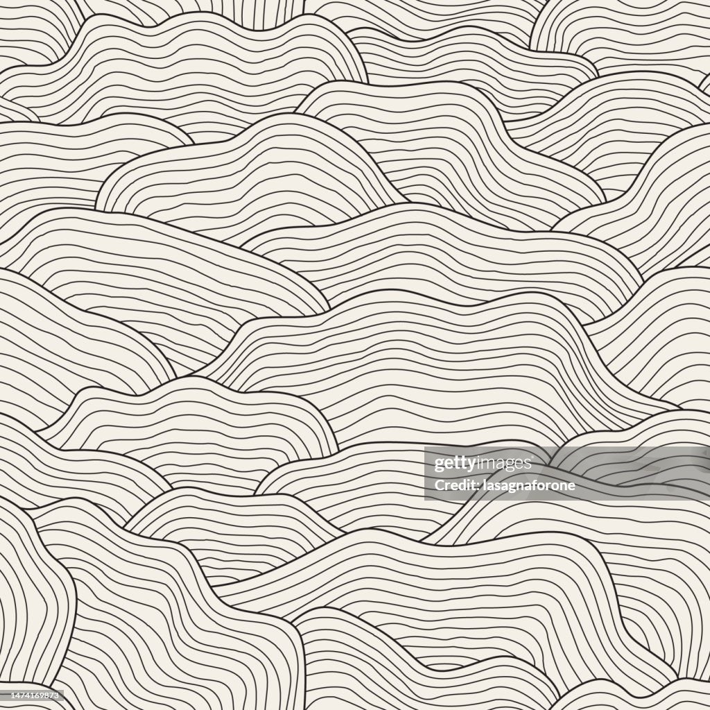 Seamless Abstract Mushroom Gills Vector Pattern