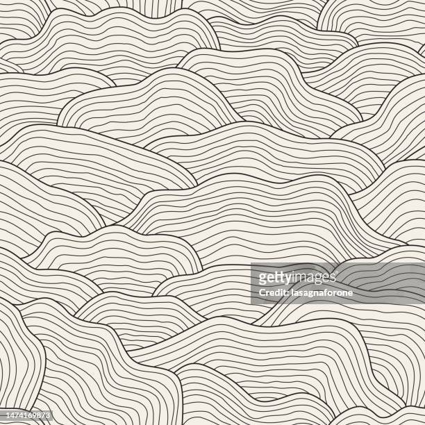 seamless abstract mushroom gills vector pattern - spore stock illustrations
