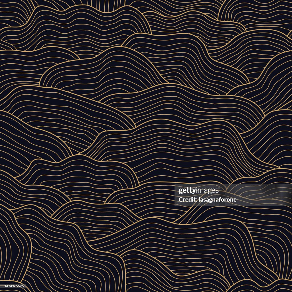 Seamless Abstract Mushroom Gills Vector Pattern