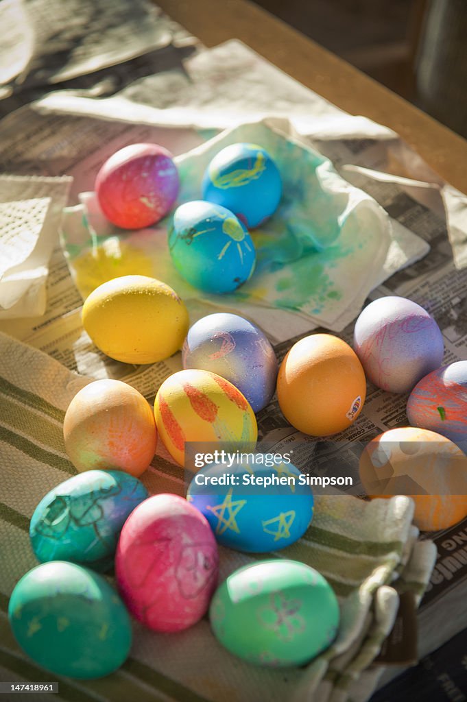 Hand-decorated Easter eggs