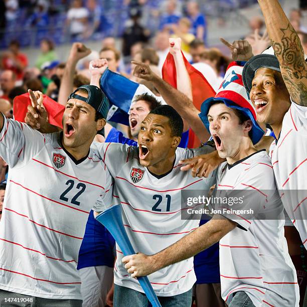 soccer fans us - football fans in focus stock pictures, royalty-free photos & images