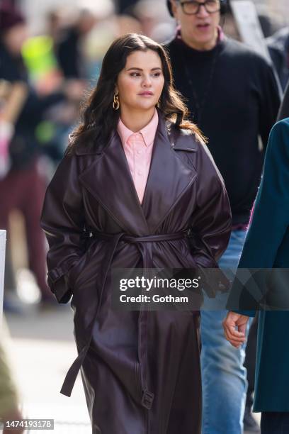 Selena Gomez is seen filming "Only Murders in the Building" in Queens on March 17, 2023 in New York City.