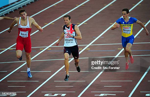 Rhys Williams of Great Britain wins gold ahead of Emir Bekric of Serbia in the Men's 400 Metres Hurdles Final during day three of the 21st European...