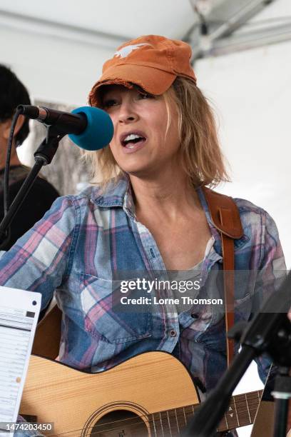 Renee Zellweger performs with CM Talkington during Ilegal Mezcal Presents HIGH NOON at HIGH NOON, the Paste Magazine Austin Showcase on March 17,...