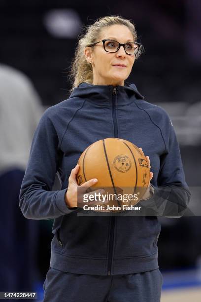 Assistant Coach Jenny Boucek of the Indiana Pacers before the game against the Milwaukee Bucks at Fiserv Forum on March 16, 2023 in Milwaukee,...
