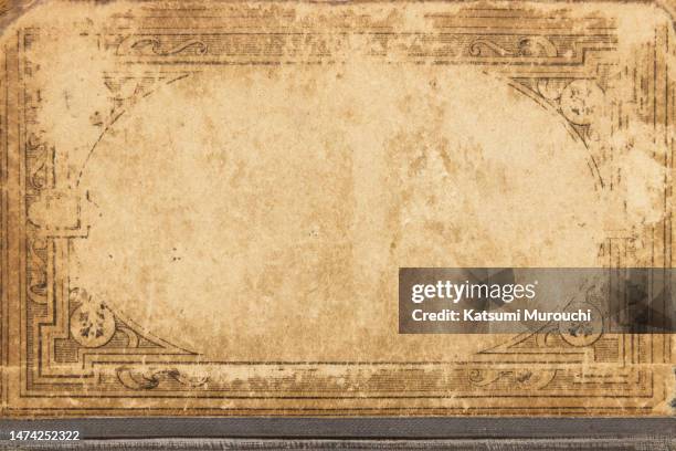 old book cover with classy frame background - libro rilegato foto e immagini stock