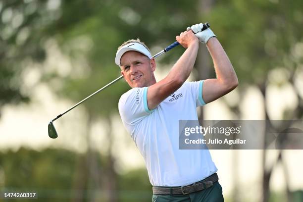 Luke Donald of England plays a shot on the fifth hole during the second round of the Valspar Championship at Innisbrook Resort and Golf Club on March...