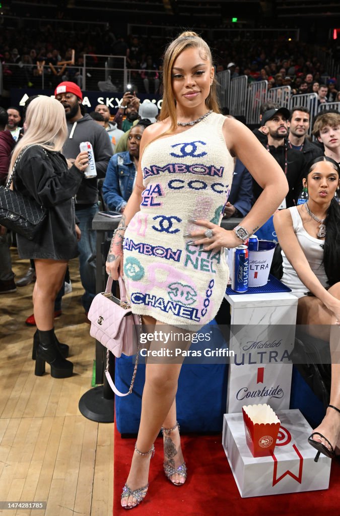 Cartier Rimless Latto Rapper Rapper Latto attends the game between the Golden State Warriors and ...