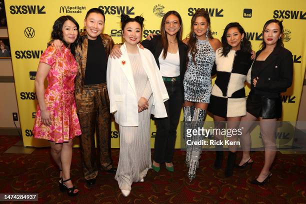 Cherry Chevapravatdumrong, Sabrina Wu, Sherry Cola, Adele Lim, Ashley Park, Stephanie Hsu, Teresa Hsiao attend the world premiere of “Joy Ride”...