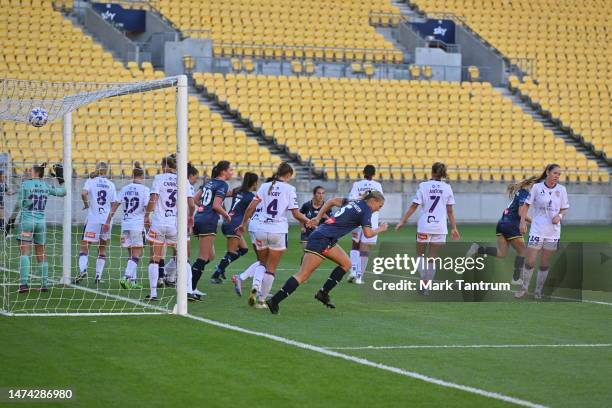 During the round 18 A-League Women's match between Wellington Phoenix and Perth Glory at Sky Stadium, on March 18 in Wellington, New Zealand.