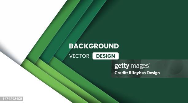 abstract green gradient papercut geometric background with diagonal neon line colour and blank space design. modern futuristic background. - green background stock illustrations