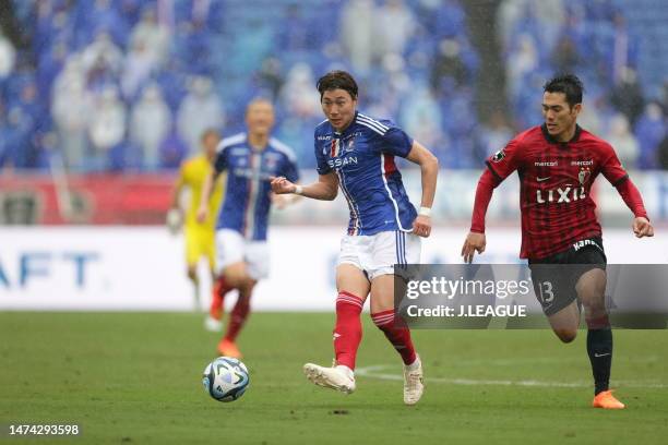 Ken MATSUBARA of Yokohama F･Marinos in action during the J.LEAGUE Meiji Yasuda J1 5th Sec. Match between Yokohama F･Marinos and Kashima Antlers at...
