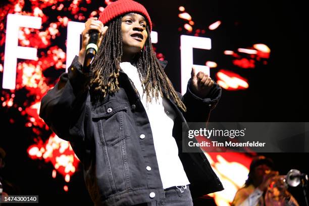 Koffee performs at the Rolling Stone Future of Music showcase during the 2023 SXSW conference and festival at ACL Live at the Moody Theatre on March...