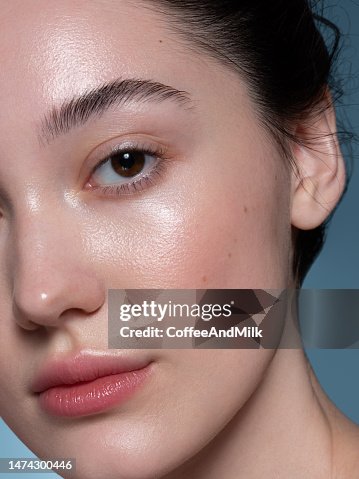 Beautiful natural woman extreme close-up Beautiful natural woman extreme close-up