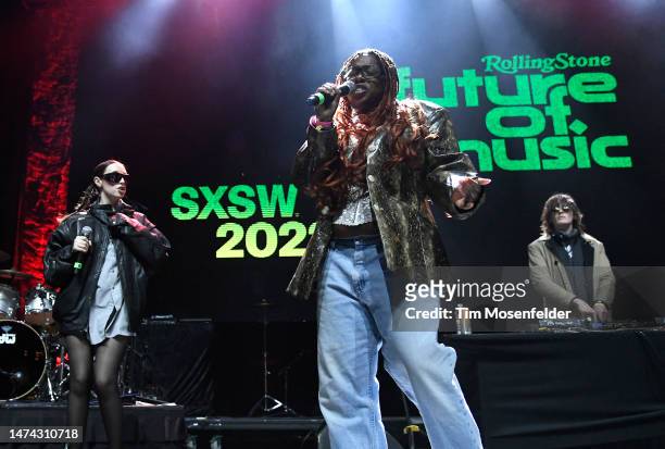 Taylor Nave and Claire Toothill of Coco & Clair Clair performs at the Rolling Stone Future of Music showcase during the 2023 SXSW conference and...