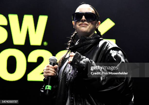 Taylor Nave of Coco & Clair Clair performs at the Rolling Stone Future of Music showcase during the 2023 SXSW conference and festival at ACL Live at...