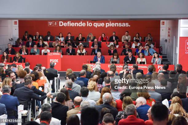 The Secretary General of the PSOE and President of the Government, Pedro Sanchez , chairs the meeting of the Federal Committee 'Defend what you...