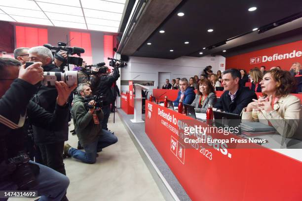 The secretary general of the PSOE and president of the Government, Pedro Sanchez , chairs the meeting of the Federal Committee, at the federal...