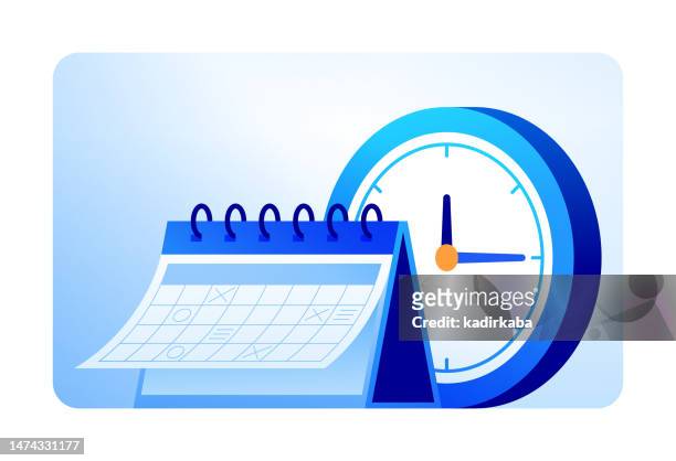ilustrações, clipart, desenhos animados e ícones de ilustração vetorial do design do conceito de gerenciamento de tempo - clocks go forward