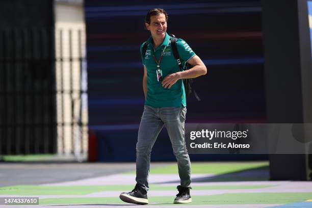 Former driver Pedro Martinez De La Rosa walks in the paddock prior the final practice ahead of the F1 Grand Prix of Saudi Arabia at Jeddah Corniche...