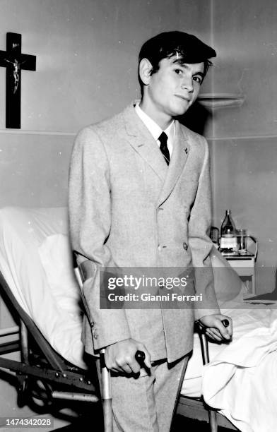 Spanish bullfighter Sebastian Palomo Linares in the hospital after being gored by a bull, Madrid, Spain, 1967