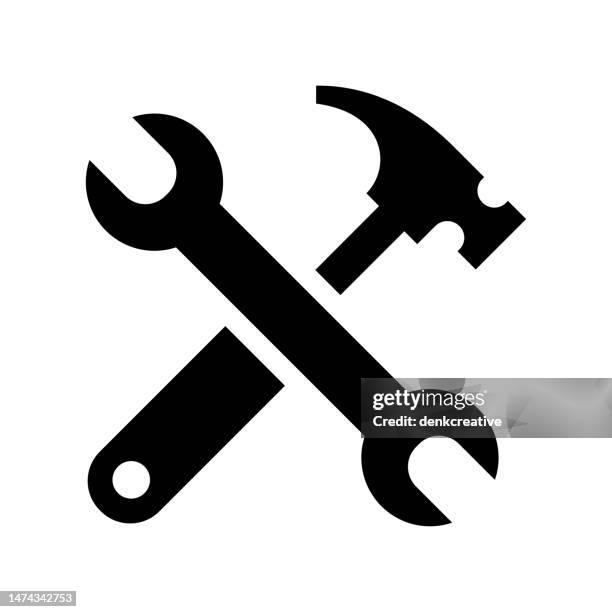 stockillustraties, clipart, cartoons en iconen met inset mono color icon for building & modifying - gereedschap