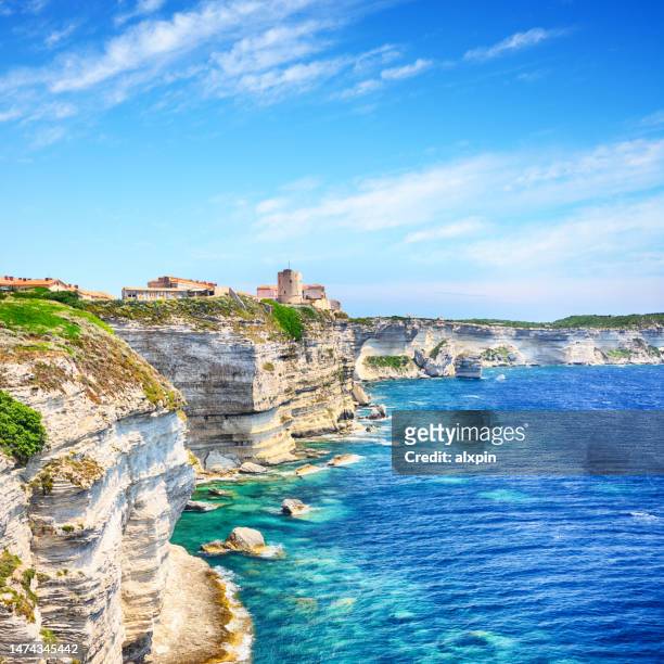 cliffs of bonifacio - corsica 個照片及圖片檔