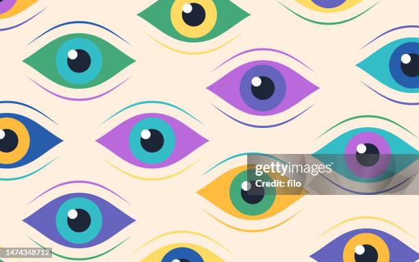 illustrazioni stock, clip art, cartoni animati e icone di tendenza di priorità bassa dell'occhio umano - eye