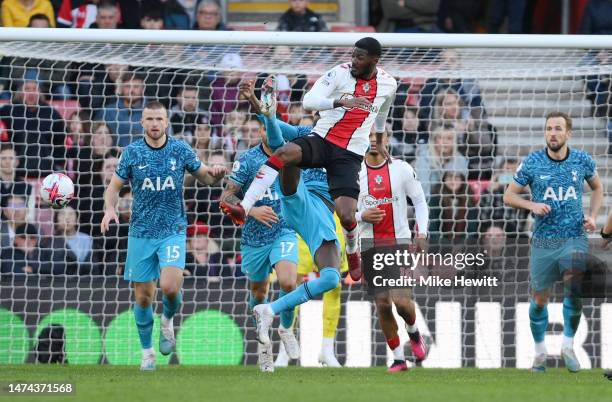 Ainsley Maitland-Niles of Southampton is fouled, which later resulted in a penalty kick for Southampton during the Premier League match between...