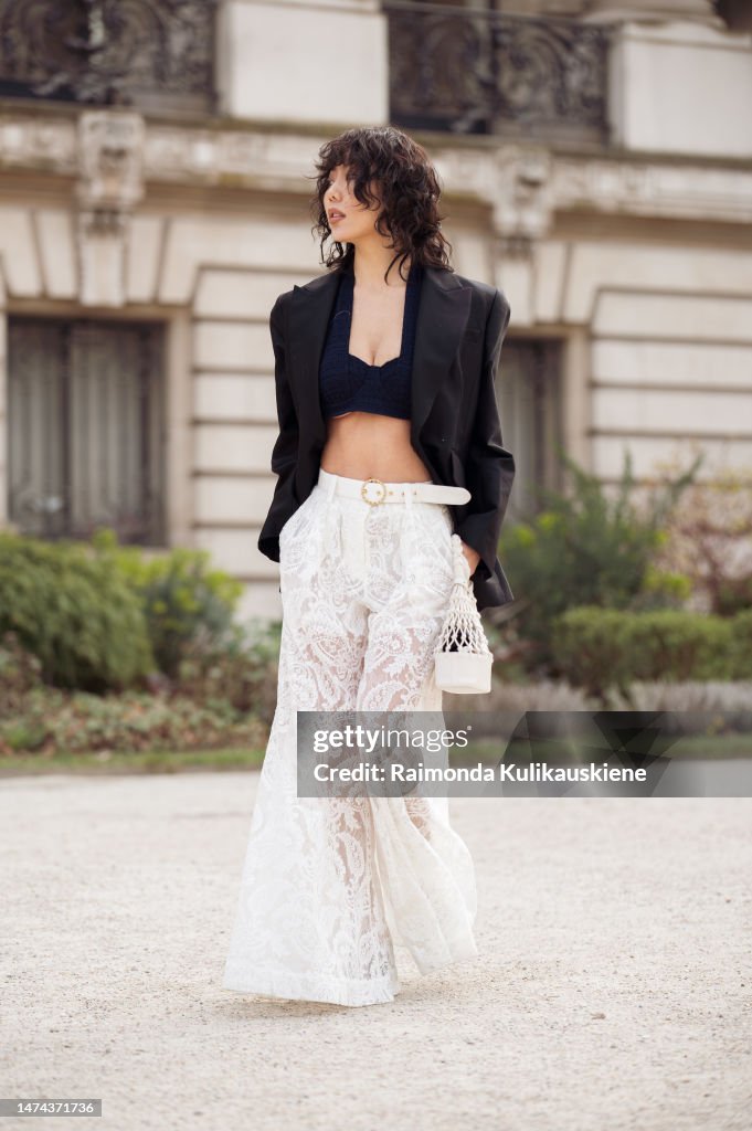 Street Style - Paris Fashion Week - Womenswear Fall Winter 2023 2024 : Day Eight
