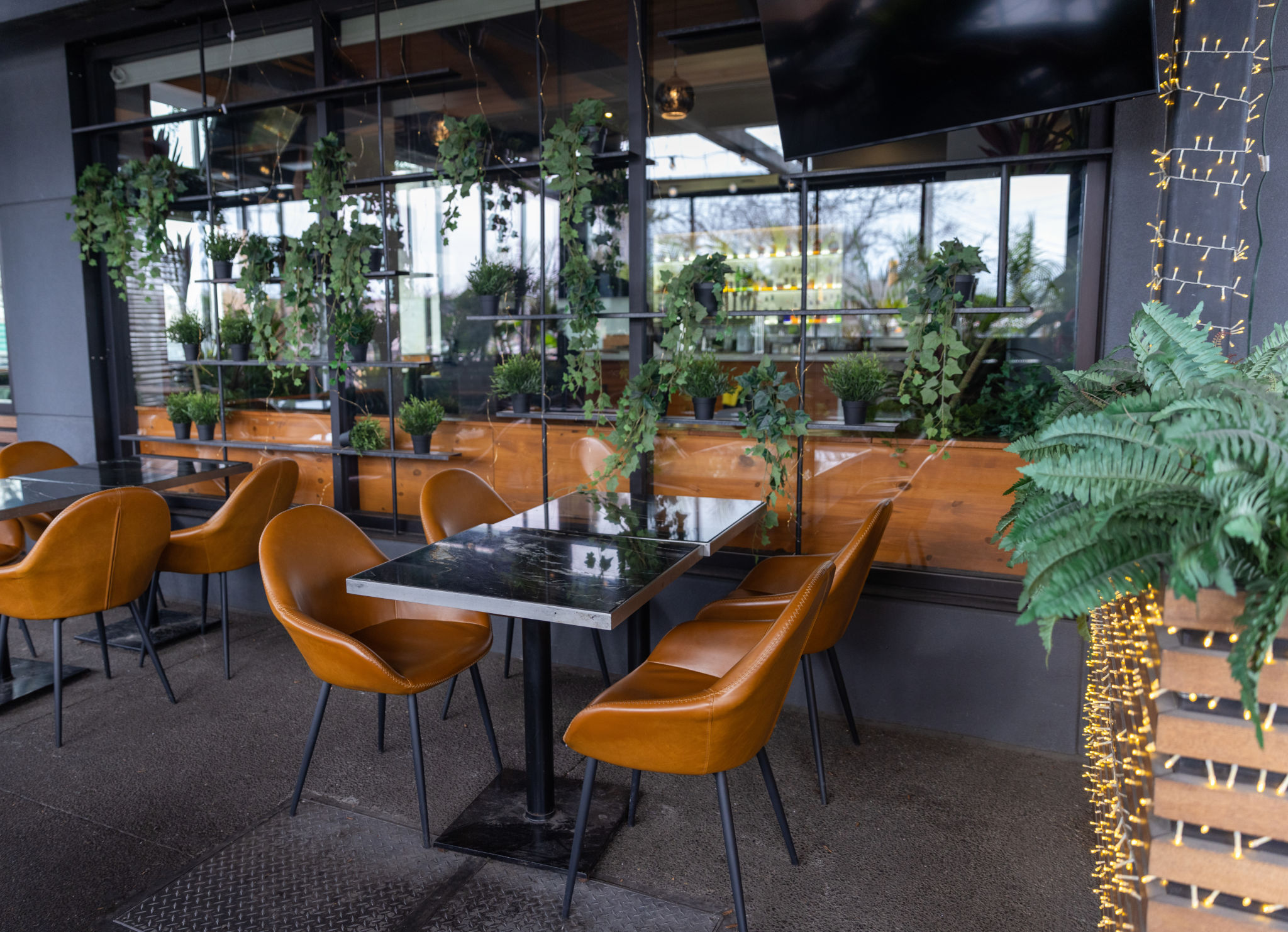 restaurant interior plants