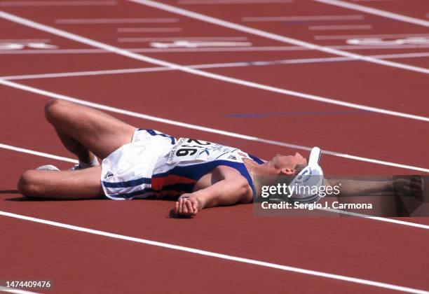 Milos Holusa of the Czech Republic at the 50km Walk of the IAAF World Championships in the Commonwealth Stadium on August 11th, 2001 in Edmonton,...