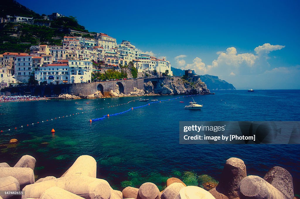 View of Italian town of Amalfi