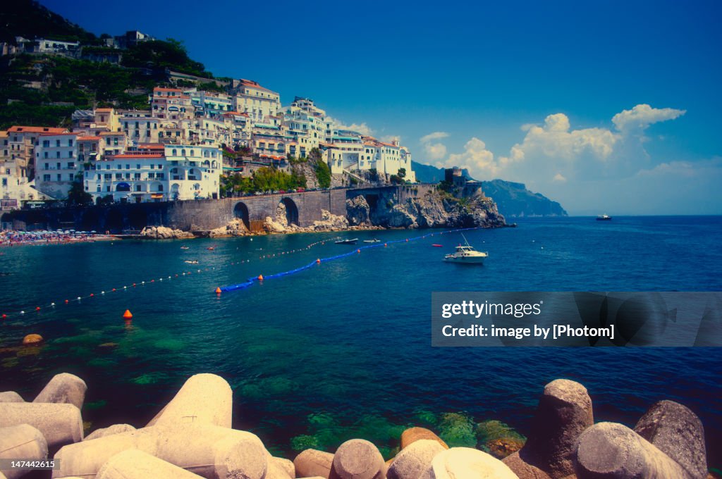 View of Italian town of Amalfi