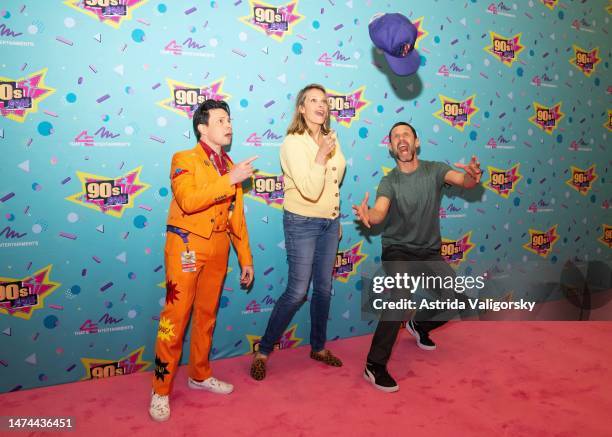 Jason Marsden, Vinessa Shaw, and Omri Katz of the TV series "Hocus Pocus" attend the carpet at 90s Con on March 18, 2023 in Hartford, Connecticut.