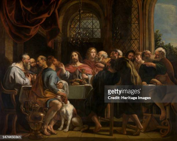 The Last Supper, 1654-1655. Found in the collection of the Royal Museum of Fine Arts, Antwerp. Creator: Jordaens, Jacob .