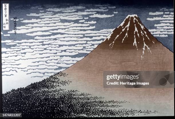 'Monte Fuji', painting from the series '36 Views of Mount Fugi', 1834. Creator: Hokusai, Katsushika .