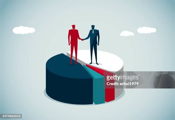 shareholder handshake - shareholder stock illustrations