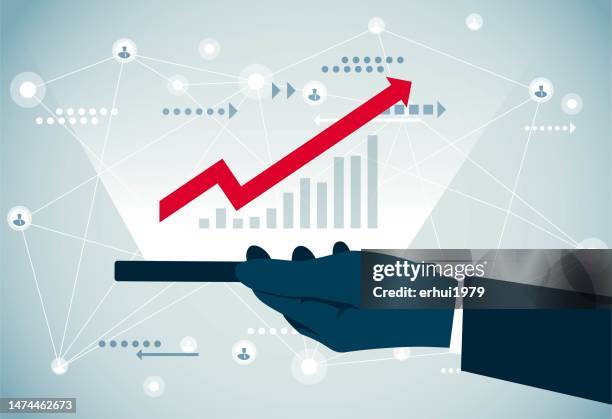 climbing stock - technical financial graph stock illustrations