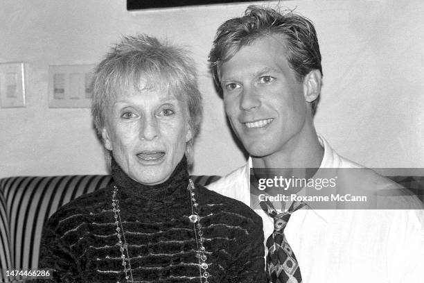 Academy award-winning actress Cloris Leachman and her son, actor Morgan England attend a birthday party for award-winning actress Nicollette Sheridan...