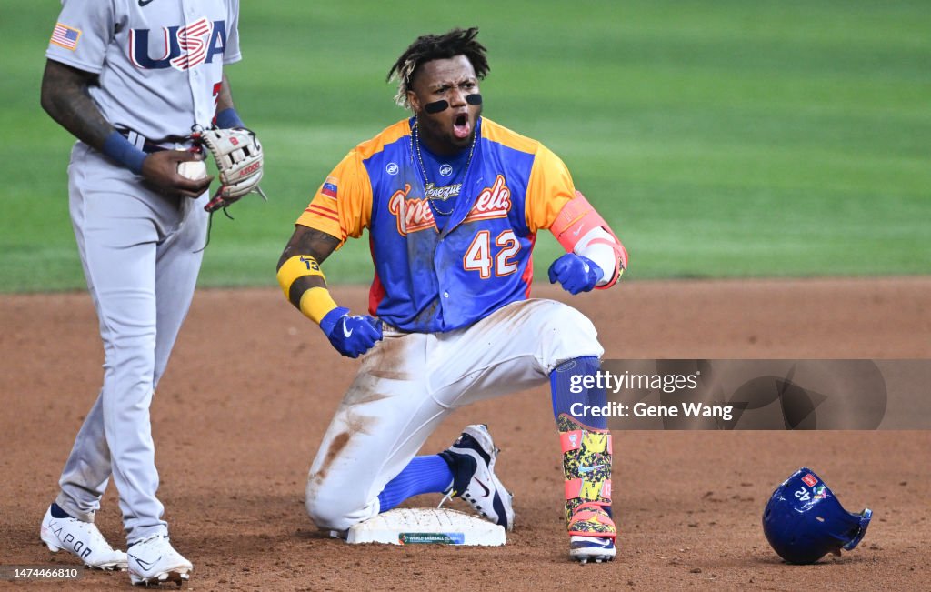 Ronald Acuña Jr. #42 of Team Venezuela poses for a photo during the News  Photo - Getty Images