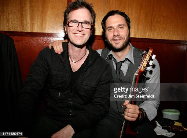Musicians Dan Wilson and Jim Bianco pose for a portrait at Hotel Cafe in Los Angeles, California on February 25, 2010.