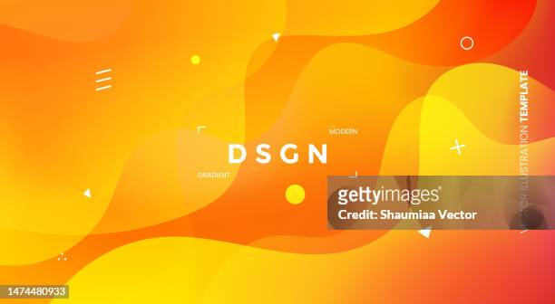 ilustrações de stock, clip art, desenhos animados e ícones de modern orange gradient curve liquid background - formato de alta definição