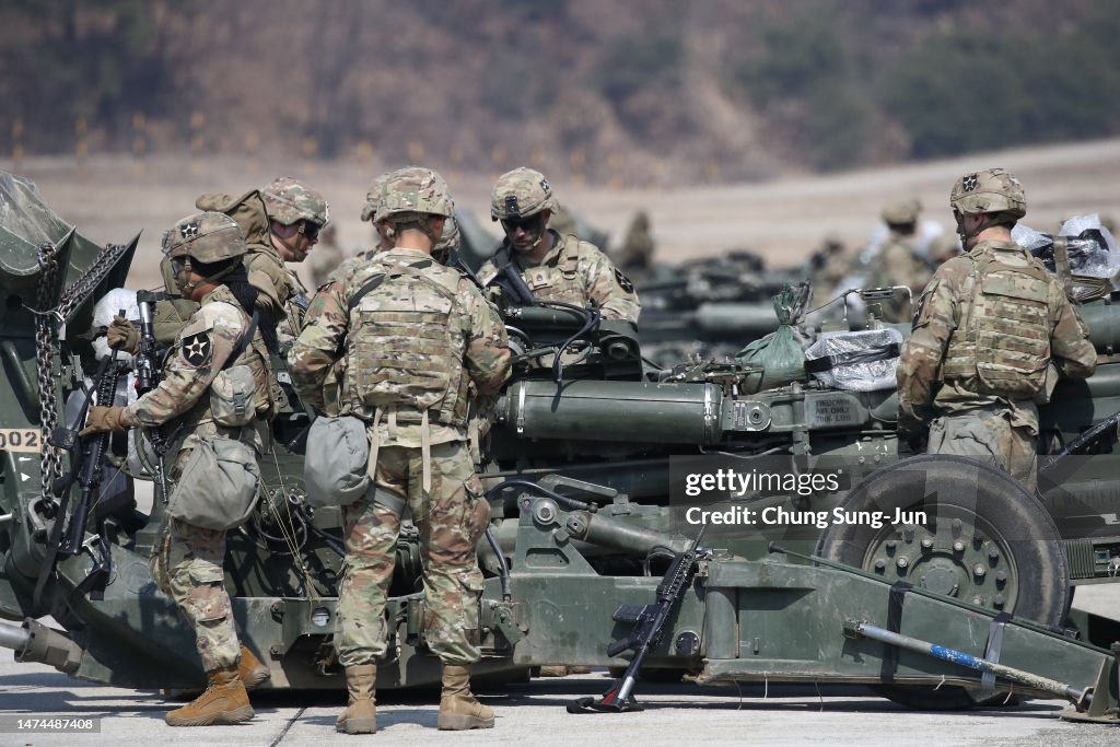 South Korea And US Hold Field Joint Artillery Battalion Gun Raid