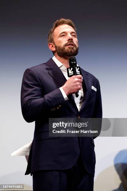 Ben Affleck introduces the Closing Night Special Screening World Premiere of "Air" at the 2023 SXSW Conference and Festivals at The Paramount Theater...