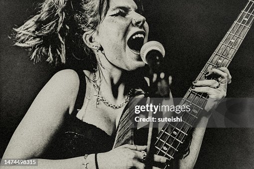 A jovem cantora de rock. A jovem cantora de rock.